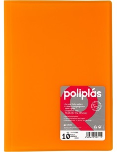 CARPETA Fº 40 FUNDAS SOLDADAS TRANSLUCIDAS NARANJA